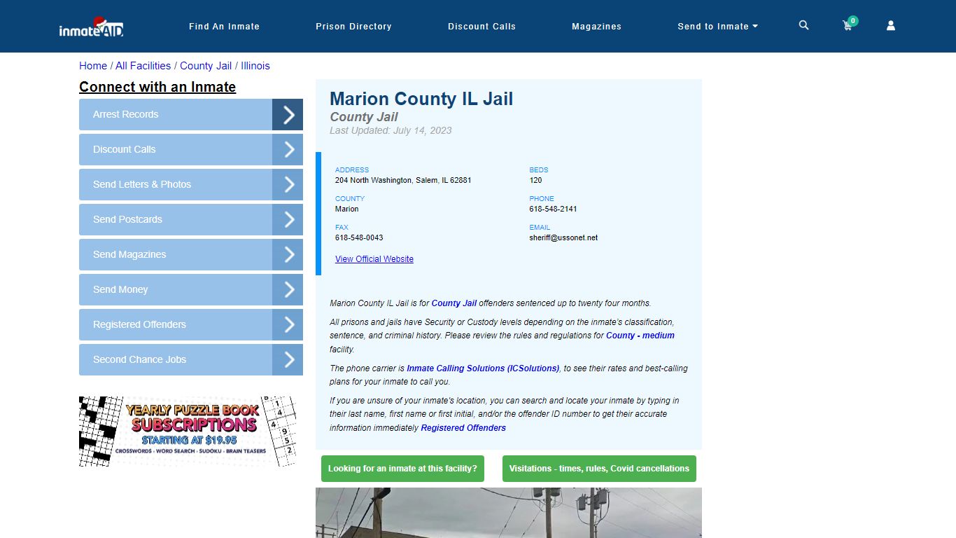 Marion County IL Jail - Inmate Locator - Salem, IL