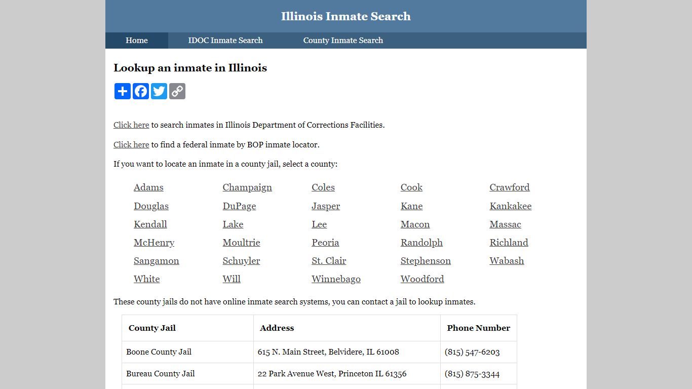 Illinois Inmate Search