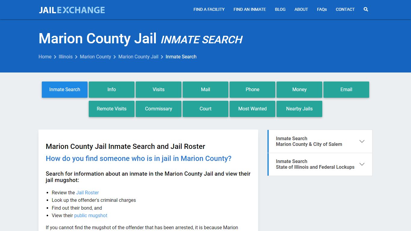 Inmate Search: Roster & Mugshots - Marion County Jail, IL